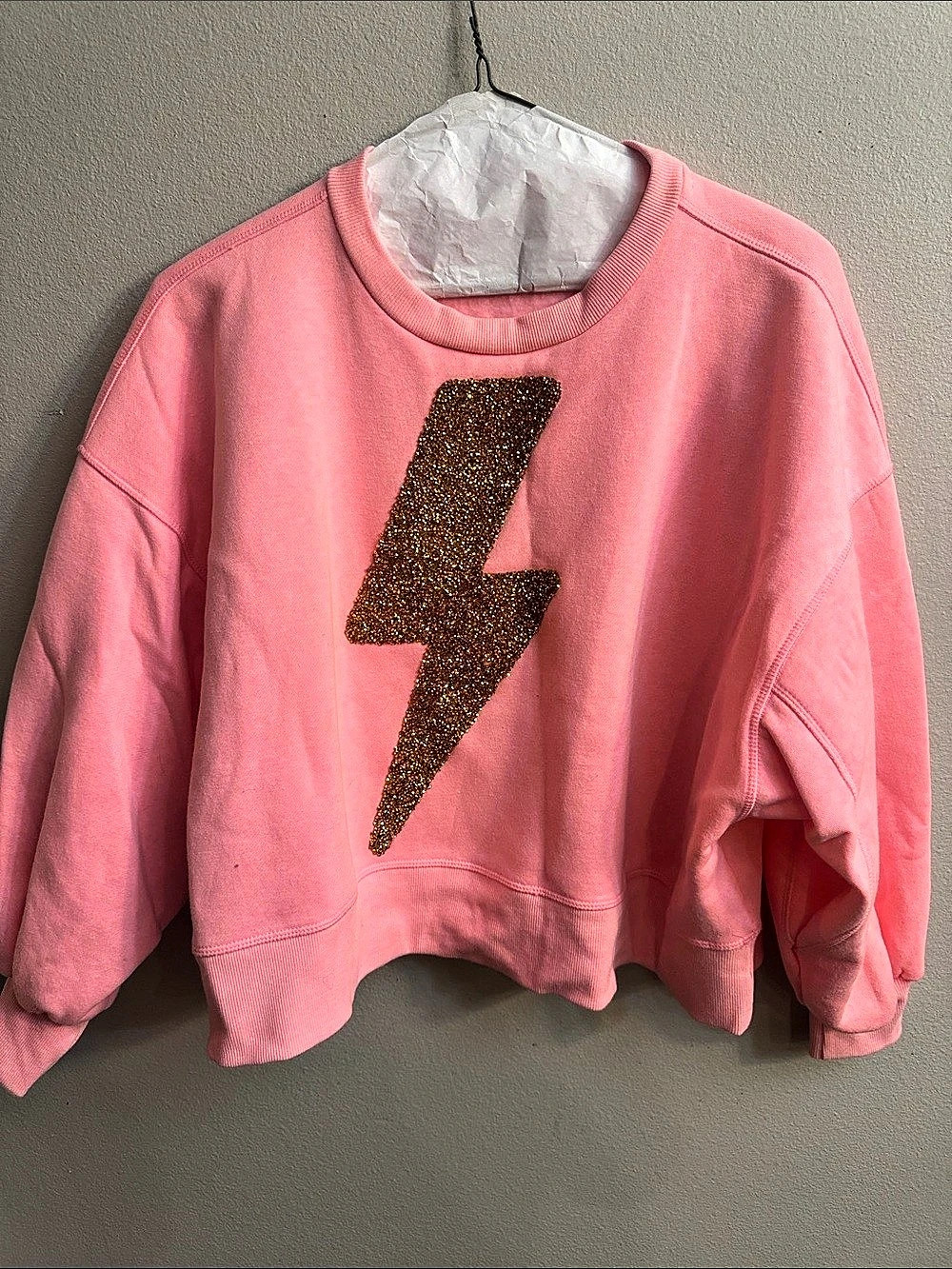 Judith March Pink Lightning Bolt Sweatshirt Size Large Like New